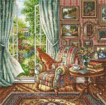 Ava Stitch Siuvinėjimo kryželiu rinkinys &bdquo;Saulėtas rytas&ldquo; 32,7&times;32,5 cm, Aida 16