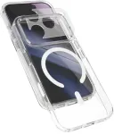 Epico Hero Mag+ dėklas iPhone 17 Pro/18 Pro &ndash; suderinamas su Qi2 ir MagSafe &ndash; permatomas (dirželiai per petį ir fotoaparato salelės apsauga)
