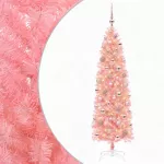 Siaura dirbtinė Kalėdų eglutė su žaisliukais 180 cm 300 LED