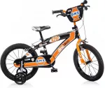 Kubisport Vaiki&scaron;kas dviratis 16 colių BMX juodas &scaron;oniniai ratukai stabdys Dino Bikes (Kub_05-CSK5165K-CRN)