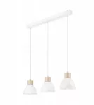 Pakabinamas &scaron;viestuvas Lampa wisząca Lamkur Nico zwis 3x60W E27 balta/drewniana (42107)
