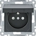 Schneider Electric Lumina Maitinimo lizdas su įžeminimu ir kontaktų dangteliu 16 A/250 VAC juodas (WL1143)