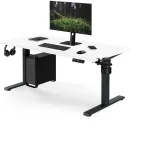 Stalinis Jan Nowak Elektrinis su auk&scaron;čio reguliavimu ergonomi&scaron;kas antracito-baltas, 1400x700 mm: ARIA (5907367517453)