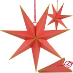 SASKA GIFT AND DECOR Popierinė dekoracija žvaigždė 45 cm 7 spindulių raudona SASKA GIFT & DECOR