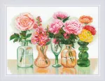 Riolis Siuvinėjimo kryželiu rinkinys &bdquo;Gėlių simfonija&ldquo; 40 x 30 cm