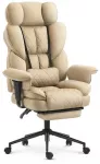 Hells Chair Biuro kėdė su kojų atrama ir reguliuojamais porankiais, audinys, smėlio