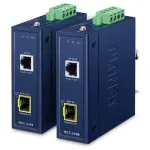 &Scaron;viesolaidinis keitiklis Planet Industrial EtherCAT Media Converter rinkinys (IECC-210T + IECC-210R, -40~75 &deg;C, dvigubas 9~48 V DC, 1 x 100TX RJ45, 1 x 100FX SFP, BECKHOFF Et (IECC-210-KIT)