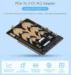 Waveshare Pcie M.2 Hat+ adapteris Raspberry Pi 5, 2x Nvme