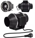 Kanalinis i&scaron;traukiamasis ventiliatorius 100mm tylus plastikinis patvarus 30w 220m3/h