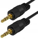 Audio aux kabelis mini jack 3,5 mm ki&scaron;tukai vyri&scaron;ki 1 m