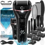 Elektrinė pėdų dildė kulnams freza pemza didelis rinkinys 15 + ritinėliai usb