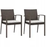 Rudos spalvos Pe ratano sodo kėdė 56,5x57x83 cm + pagalvėlė kre; 110 kg; st