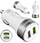 Modecom Uniwersali automobilinė įkroviklio stotelė 2xusb (qc 3.0 + Usb)
