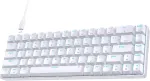 Tmkb mechaninė žaidimų klaviatūra, T68se 60% procentų klaviatūra su Usb kabeliu, anti ghosting qwerty i&scaron;dėstymo mini klaviatūra su mėlynas switches, balta