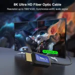 Optinis Hdmi 2.1 kabelis 20m, 48gbps, 8k@60hz, 4k@120hz