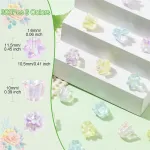 Kitbeads 300 vnt. gėlių karoliukų kepurėlės, nepermatomos Ab spalvos, dengti varpelio formos karoliukai, akriliniai trimito formos galiniai dangteliai papuo&scaron;alų gamybai urmu