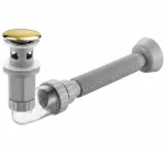 Praustuvo sifonas REA Flow su Click-Clack, Gold