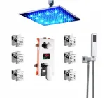 Potinkinis du&scaron;o komplektas su hydromasažu ir Led lietaus du&scaron;u