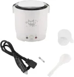 Mini Ryžiųquick cooker, ne&scaron;iojamas kelioninis garintuvas, mažas Daugiafunkcisquick cooker, Ryžiųquick cooker grūdams, nelimpantis puodas, automatinis &scaron;ilumos palaikymas, skirtas avižinei ko&scaron;ei, ryžių tro&scaron;kiniams [baltas]