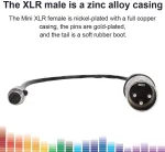 Audio kabelis, 30 cm varinis korpusas Xlr 3 kontaktų moteri&scaron;kas į cinko lydinio korpusą Xlr 3 kontaktų vyri&scaron;kas audio kabelis, skirtas perduoti mikrofono sąsają įvairiems