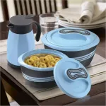 Pinnacle izoliuoti &scaron;ildymo ir vėsinimo indai 3 dalių - 2.6l/1.5l termopuodas + 750ml nepralaidus termosas - nerūdijančio plieno maisto indas kar&scaron;tam ir &scaron;altam maistui - sriubai, salotoms ir kt.