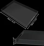 Kurtzy padėklas i&scaron; skaidraus akrilo plastiko su rankenomis - l 40 x p 30 cm didelis stačiakampis akrilo organizatorius dekoratyvinis padėklas - nepralaidus padėklas gėrimams, pusryčiams ir maistui