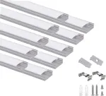 Besseto led profilis, 10 x 1,5 m, u formos juostos &scaron;viesos difuzorius, aliuminio profilio kanalas su pieno spalvos dangteliu, galiniai dangteliai ir tvirtinimo laikiklis, led aliuminio profilis juostoms/juostinei &scaron;viesai