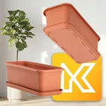 Balkono dėžutė 40 cm gėlių vazonas su rankenomis balkonui