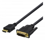 DELTACO HDMI į DVI kabelis, 1m, Full HD, Juodas HDMI-110D