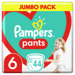 Pampers Pants Sauskelnės-Kelnaitės, 6 Dydis, 44 Sauskelnės, 13-19 kg
