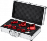 Grąžtas 9 vienetų rinkinys, deimantiniai pjūklai akmens masės dirbiniams 6,8,10,12,20,35,55,68 mm ir adapteris, sausas, M14, 365 SMART [SM-25-SET9]