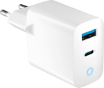Forever TC-06-20AC PD QC įkroviklis 1x USB-C 1x USB 20W baltos spalvos