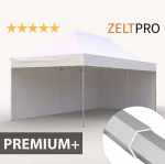 Prekybinė Palapinė 4x6 Balta Zeltpro PREMIUM+ su 4 sienomis, krep&scaron;iu