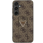 Guess GUHCS24LPGS4TDW S24 Ultra S928 dėklas telefonui rudos spalvos Grip Stand 4G Triangle Strass
