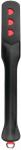 Easytoys Ouch! Long Leather Paddle Juodas-Raudona with Decorative Heart Cut-Outs 32cm