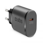 SBS TETR1CPD25 25W USB-C laidinis įkroviklis su Power Delivery - juodos spalvos