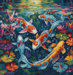 luca S Siuvinėtas kryželiu rinkinys "Akvariumas" 25x26cm SBU5030