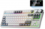 Royal Kludge S85 RGB Baltas Night belaidė klaviatūra | 80% TKL, Hot-swap, Cloud switches, US