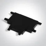 Magnetinių bėgelių FLAT T formos sujungimas, juodas, 43004FK/B