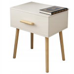 Muvu Balta prakti&scaron;ka naktinė spintelė su stalčiumi, modernus loft stilius