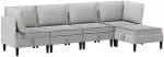 Sofa Svetainės baldų komplektas 5 vnt. &Scaron;viesiai pilka Audinys