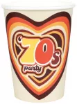 Santex 70-ųjų vakarėlio popierinės stiklinės, 10 vnt.