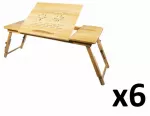Leobert Ne&scaron;iojamojo kompiuterio staliukas, bambukinis, sulankstomas, 90 &times; 34,5 &times; 56,5 cm, 6 vnt.