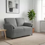 Dvita&scaron;kė sofa Tamsiai pilka 138 x 83 x 95 cm Aksomas