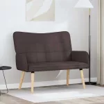 Dvita&scaron;kė sofa Tamsiai rudas 115 x 61 x 87 cm Audinys