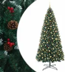 Dirbtinė lankstoma Kalėdų eglutė su žaisliukais 400 cm 600 LED