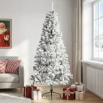 Dirbtinė Kalėdų eglutė 240 cm PVC ir Plienas Žalia ir balta