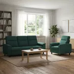 Sofa Sofos komplektas 2 vnt. Tamsiai žalia Audinys