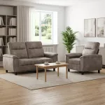 Sofa Sofos komplektas 2 vnt. &Scaron;viesiai pilka Dirbtinė suedė oda