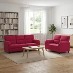 Sofa Sofos komplektas 2 vnt. Vyno raudona Aksomas